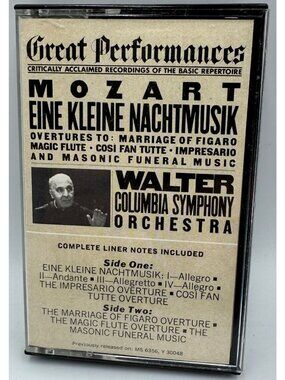 Mozart Eine Kleine Nachtmusik Cassette Bruno Walter Columbia Symphony Orchestra